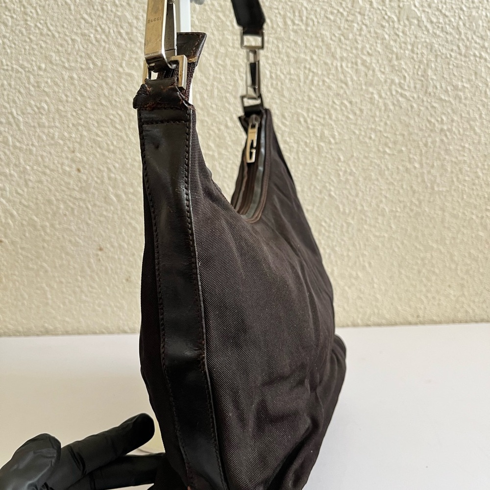 Gucci vintage brown small cloth hobo bag - Picture 11 of 13